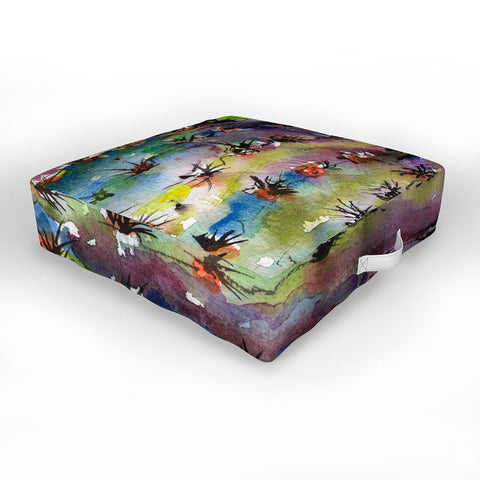 Ginette Fine Art Abstract Cactus Outdoor Floor Cushion