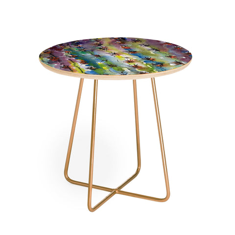 Ginette Fine Art Abstract Cactus Round Side Table