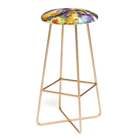 Ginette Fine Art Abstract California Poppies Bar Stool