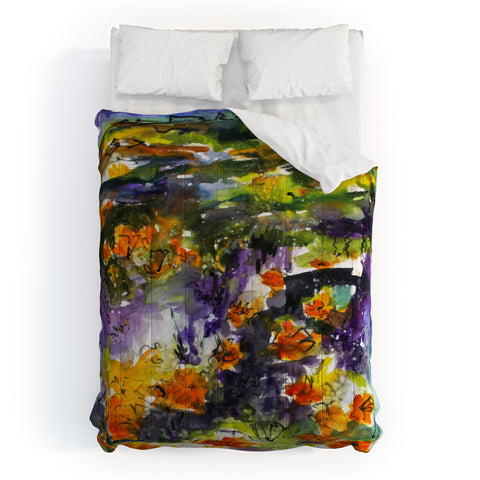 Ginette Fine Art Abstract California Poppies Comforter