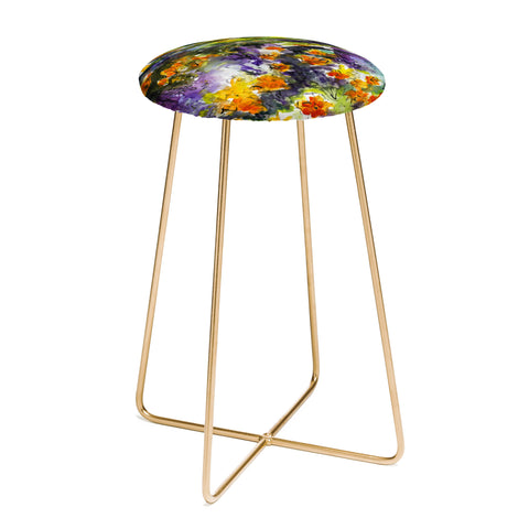 Ginette Fine Art Abstract California Poppies Counter Stool