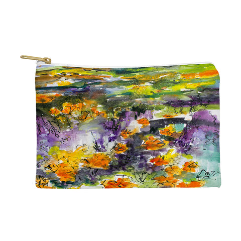 Ginette Fine Art Abstract California Poppies Pouch