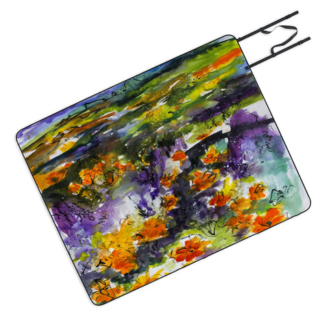 Ginette Fine Art Abstract California Poppies Picnic Blanket