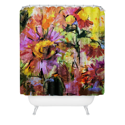 Ginette Fine Art Abstract Echinacea Flowers Shower Curtain