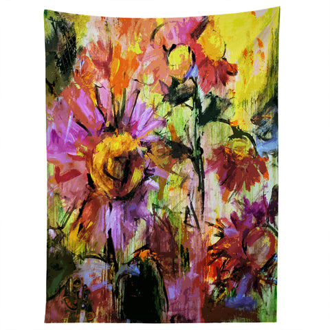 Ginette Fine Art Abstract Echinacea Flowers Tapestry