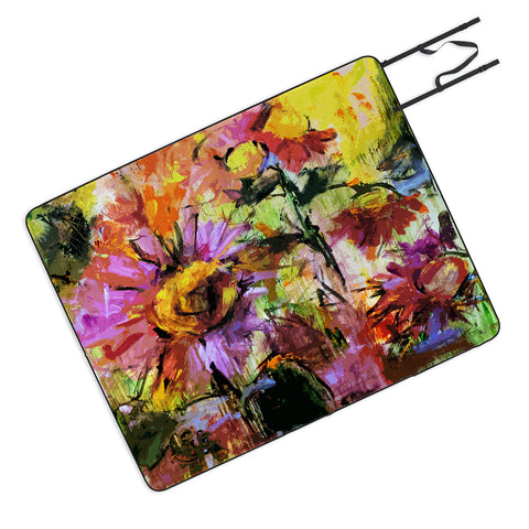 Ginette Fine Art Abstract Echinacea Flowers Picnic Blanket
