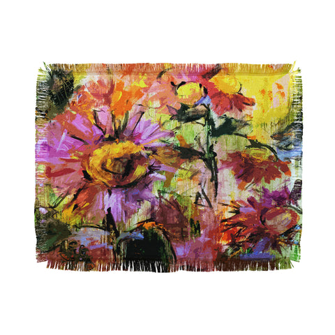 Ginette Fine Art Abstract Echinacea Flowers Throw Blanket