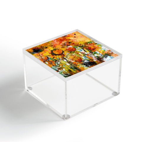 Ginette Fine Art Abstract Sunflowers Acrylic Box