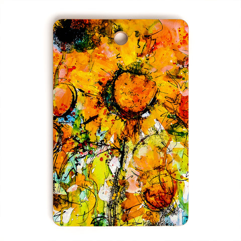 Ginette Fine Art Abstract Sunflowers Cutting Board Rectangle