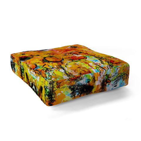 Ginette Fine Art Abstract Sunflowers Floor Pillow Square