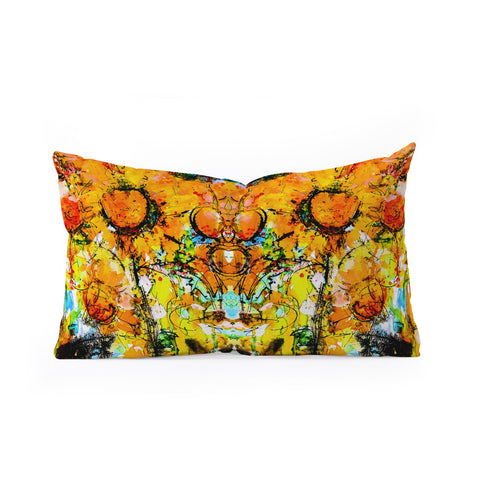 Ginette Fine Art Abstract Sunflowers Oblong Throw Pillow