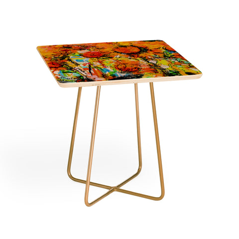 Ginette Fine Art Abstract Sunflowers Side Table