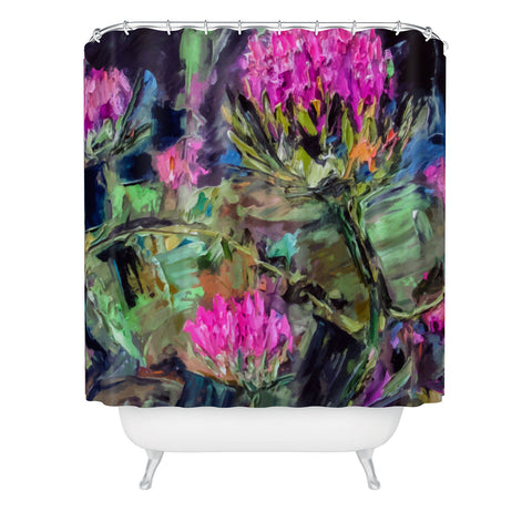 Ginette Fine Art Abstract Thistles Shower Curtain