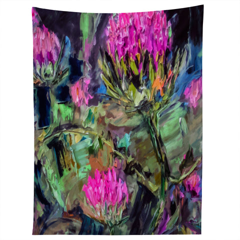 Ginette Fine Art Abstract Thistles Tapestry