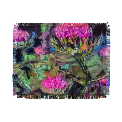 Ginette Fine Art Abstract Thistles Throw Blanket