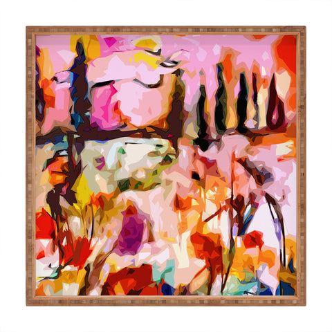 Ginette Fine Art Abstract Tuscany Square Tray