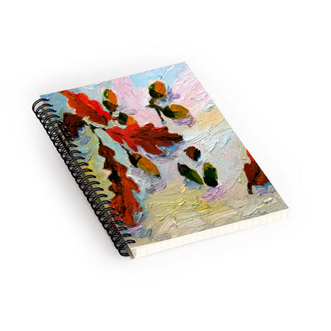 Ginette Fine Art Acorns In The Snow Spiral Notebook