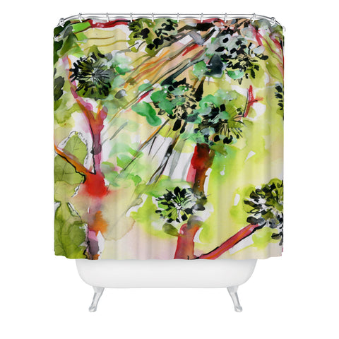 Ginette Fine Art Angelica A Modern Herbal Shower Curtain