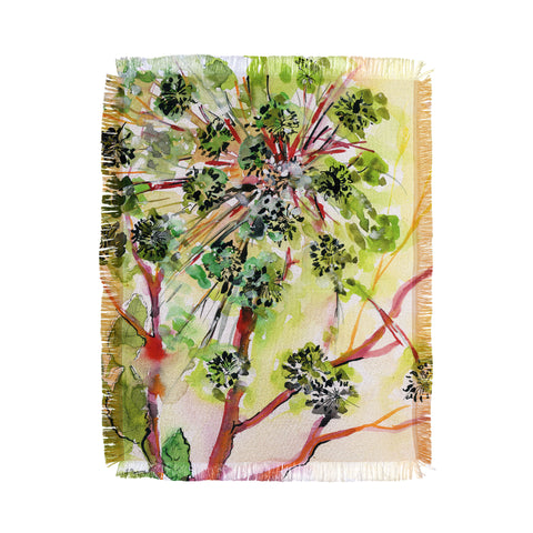 Ginette Fine Art Angelica A Modern Herbal Throw Blanket