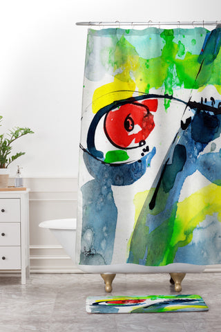 Ginette Fine Art Aquatica 1 Shower Curtain And Mat