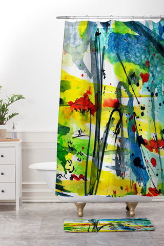 Ginette Fine Art Aquatica 2 Shower Curtain And Mat