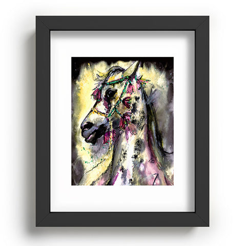 Ginette Fine Art Arabian Stallion With Headdress Recessed Framing Rectangle
