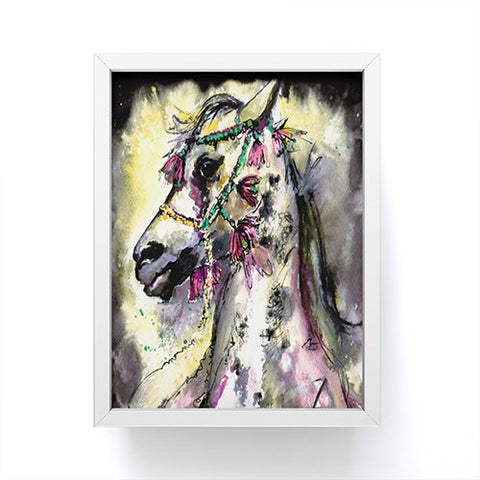 Ginette Fine Art Arabian Stallion With Headdress Framed Mini Art Print