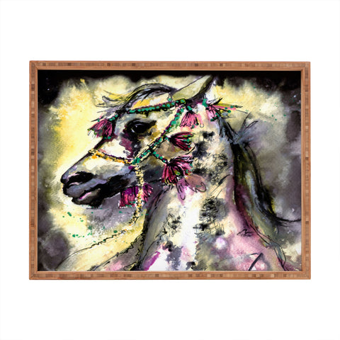 Ginette Fine Art Arabian Stallion With Headdress Rectangular Tray