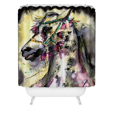 Ginette Fine Art Arabian Stallion With Headdress Shower Curtain