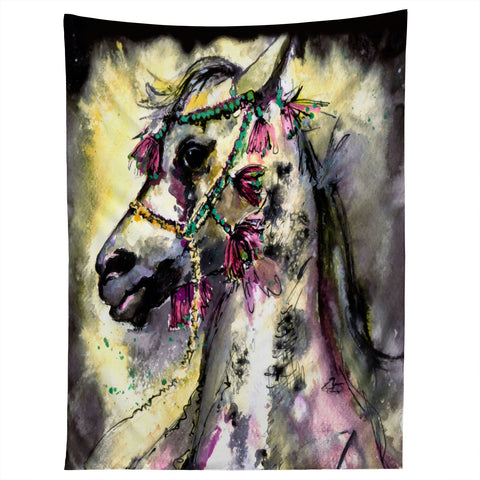 Ginette Fine Art Arabian Stallion With Headdress Tapestry