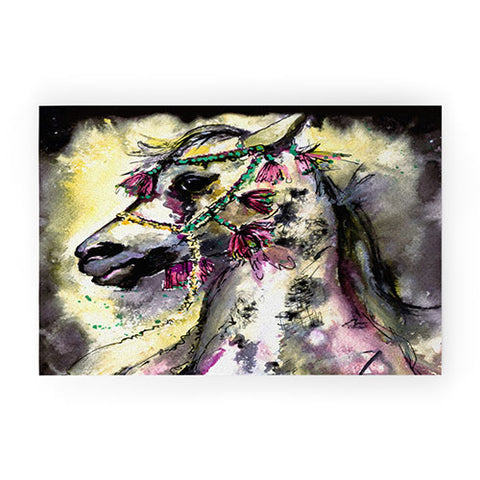 Ginette Fine Art Arabian Stallion With Headdress Welcome Mat
