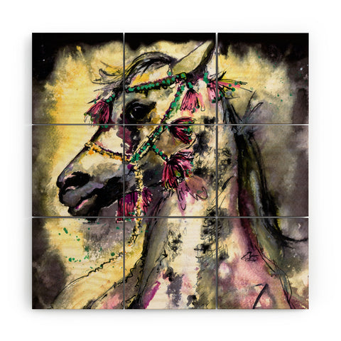 Ginette Fine Art Arabian Stallion With Headdress Wood Wall Mural