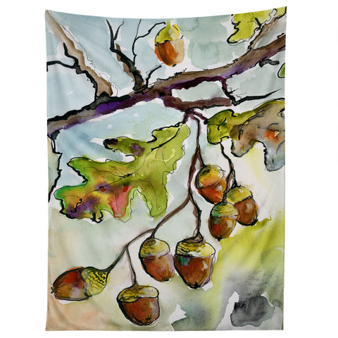 Ginette Fine Art Autumn Impressions Acorns and Oak Leaves Tapestry