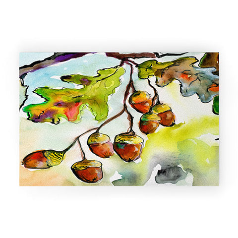 Ginette Fine Art Autumn Impressions Acorns and Oak Leaves Welcome Mat