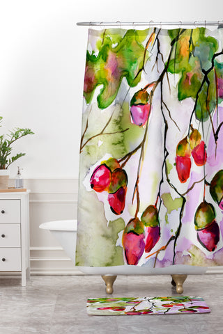 Ginette Fine Art Autumn Impressions Acorns In The Sun Shower Curtain And Mat