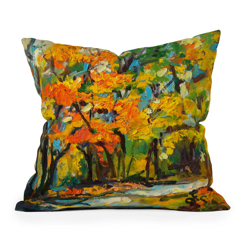 Ginette Fine Art Autumn Woods Throw Pillow