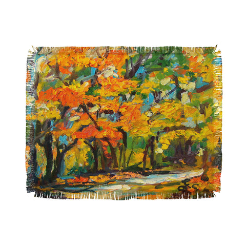 Ginette Fine Art Autumn Woods Throw Blanket