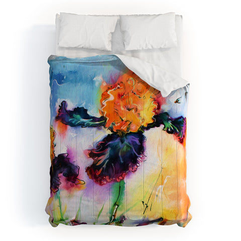 Ginette Fine Art Bearded Iris Vigilante Comforter