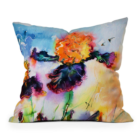 Ginette Fine Art Bearded Iris Vigilante Throw Pillow