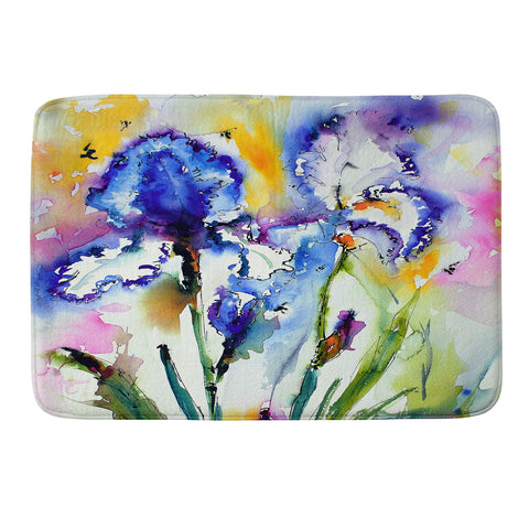 Ginette Fine Art Bearded Irises Memory Foam Bath Mat