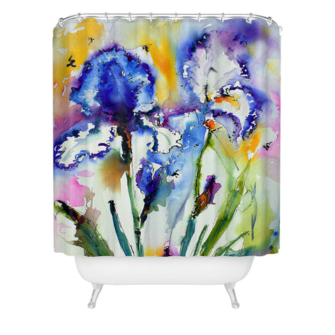 Ginette Fine Art Bearded Irises Shower Curtain