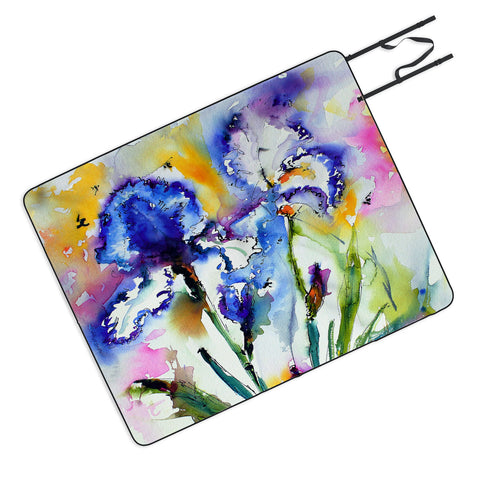 Ginette Fine Art Bearded Irises Picnic Blanket
