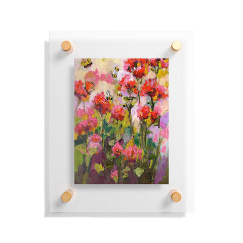 Ginette Fine Art Bee Balm And Bees Floating Acrylic Print