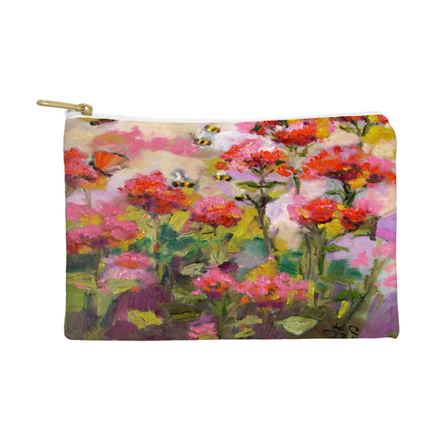Ginette Fine Art Bee Balm And Bees Pouch
