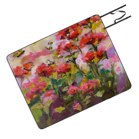 Ginette Fine Art Bee Balm And Bees Picnic Blanket