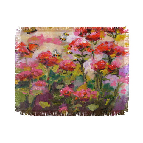 Ginette Fine Art Bee Balm And Bees Throw Blanket