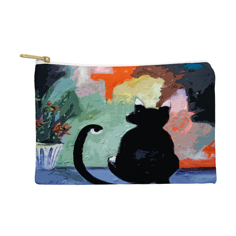 Ginette Fine Art Black Cat Pouch