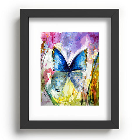 Ginette Fine Art Blue Butterfly Recessed Framing Rectangle