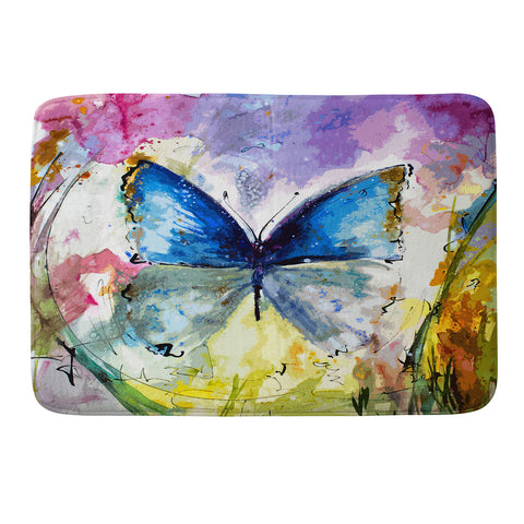 Ginette Fine Art Blue Butterfly Memory Foam Bath Mat
