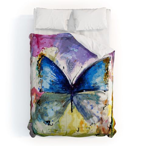 Ginette Fine Art Blue Butterfly Comforter